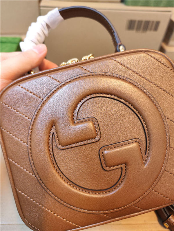 Gucci Blondie Top Handle bag Leather 744434 Tan High