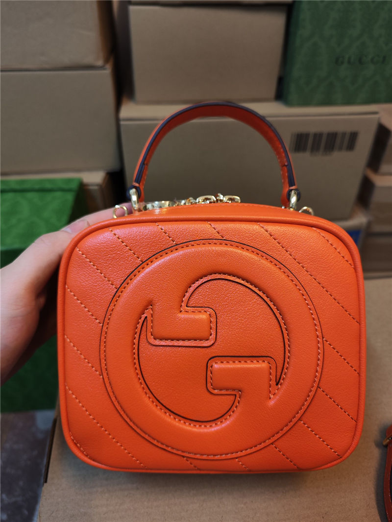 Gucci Blondie Top Handle bag Leather 744434 Orange High