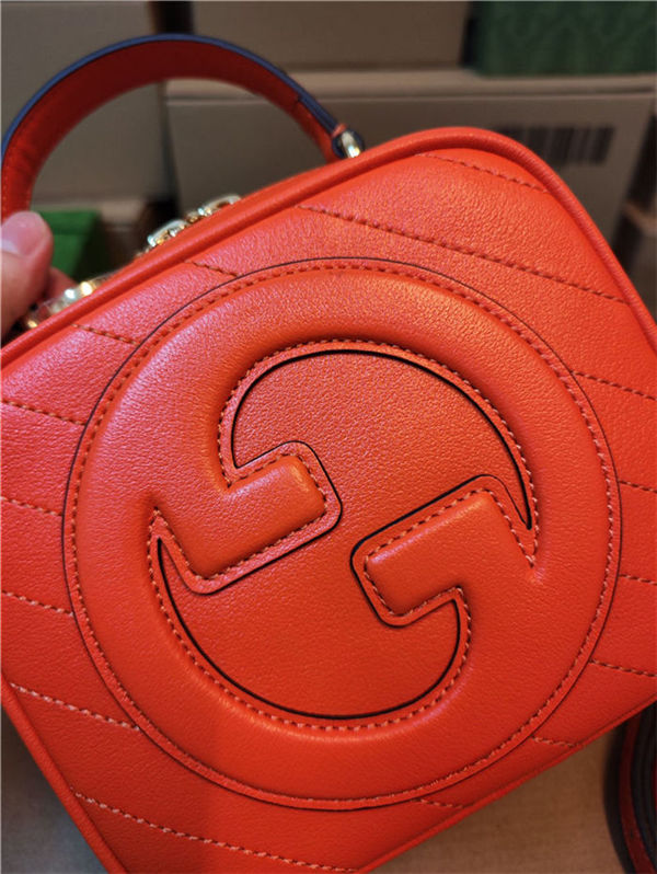 Gucci Blondie Top Handle bag Leather 744434 Orange High