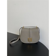 Fendi C’mon Medium leather and full-grain leather bag Grey High