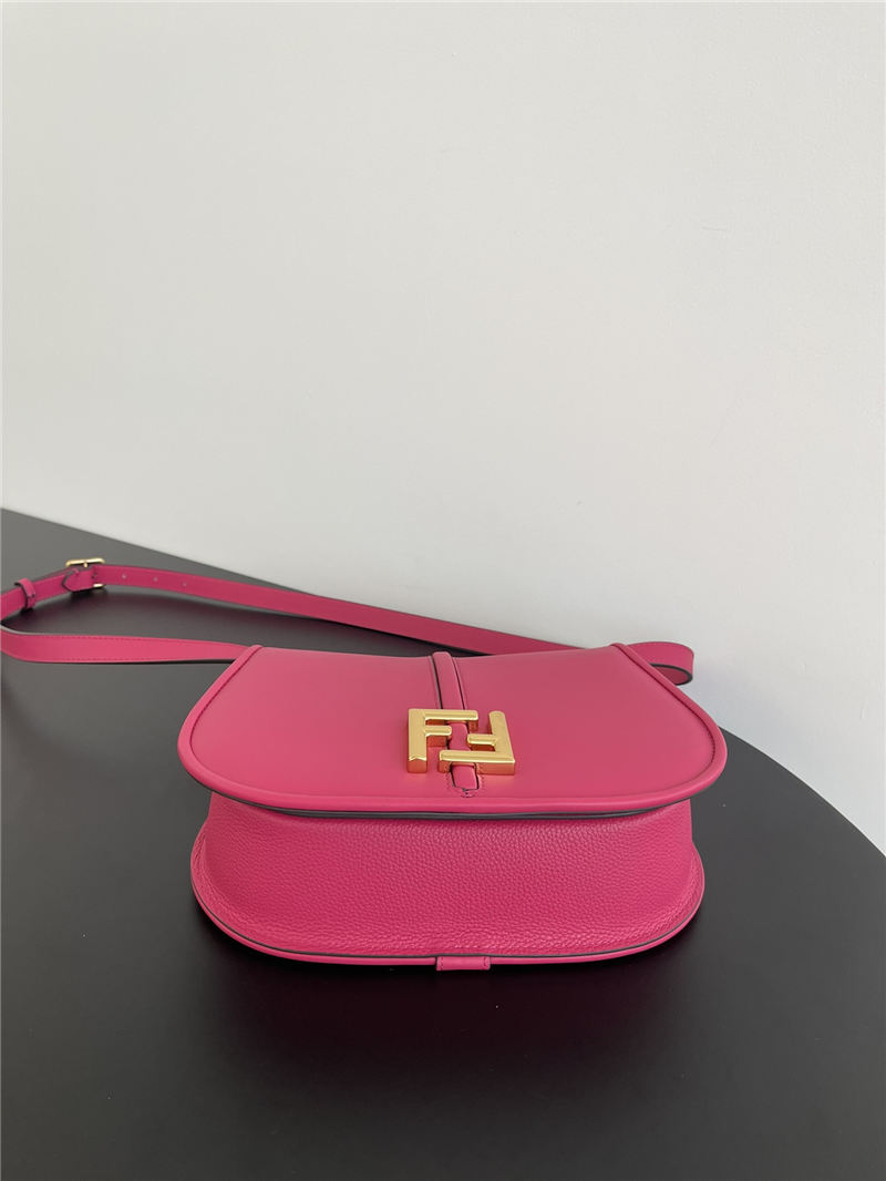 Fendi C’mon Medium leather and full-grain leather bag Pink High