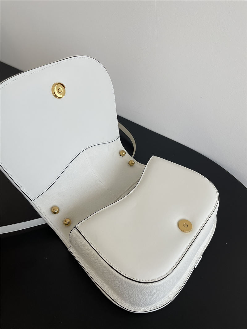 Fendi C’mon Medium leather and full-grain leather bag White High