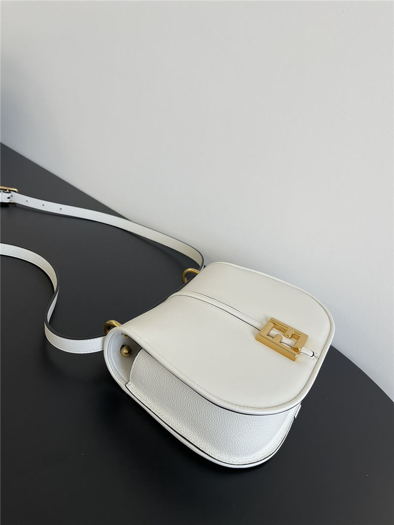 Fendi C’mon Medium leather and full-grain leather bag White High