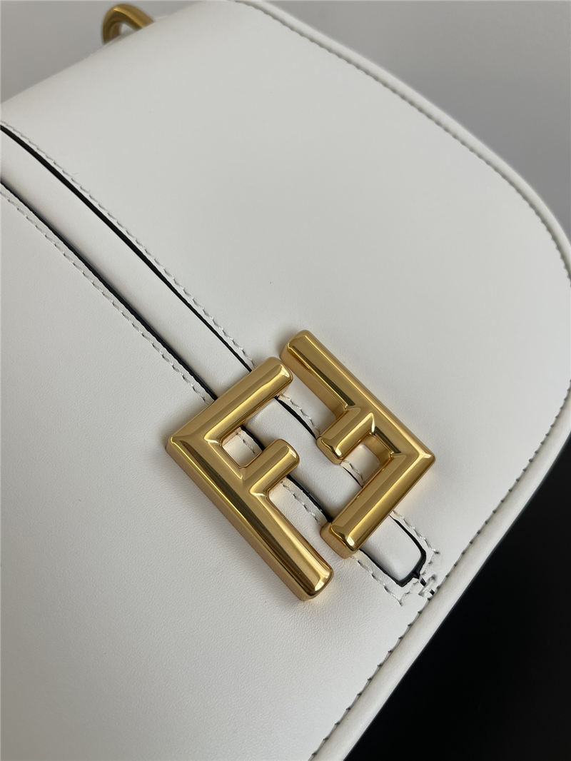 Fendi C’mon Medium leather and full-grain leather bag White High