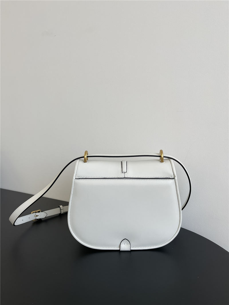 Fendi C’mon Medium leather and full-grain leather bag White High