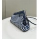 Fendi First Small Braided Leather Bag Blue/White Silver-Metal High