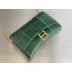 WOMEN'S HOURGLASS WALLET ON CHAIN IN Shiny Crocodile Embossed Green High