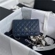 Classic Wallet on Chain AP0250 Grained Calfskin Navy Blue Gold Metal A