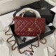 Chanel Wallet on Chain AP3504 Lambskin, Imitation Pearls, Enamel & Gold-Tone Metal Burgundy A