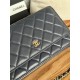 Classic Wallet on Chain AP0250 Lambskin Navy Gold Metal B