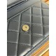 Classic Wallet on Chain AP0250 Lambskin Navy Silver Metal B