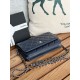 Classic Wallet on Chain AP0250 Lambskin Navy Silver Metal B