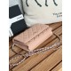 Classic Wallet on Chain AP0250 Lambskin Pink Silver Metal B