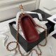 Chanel CLUTCH WITH CHAIN AP3513 Lambskin, Imitation Pearls, Enamel & Gold-Tone Metal Burgundy High