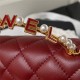 Chanel CLUTCH WITH CHAIN AP3513 Lambskin, Imitation Pearls, Enamel & Gold-Tone Metal Burgundy High