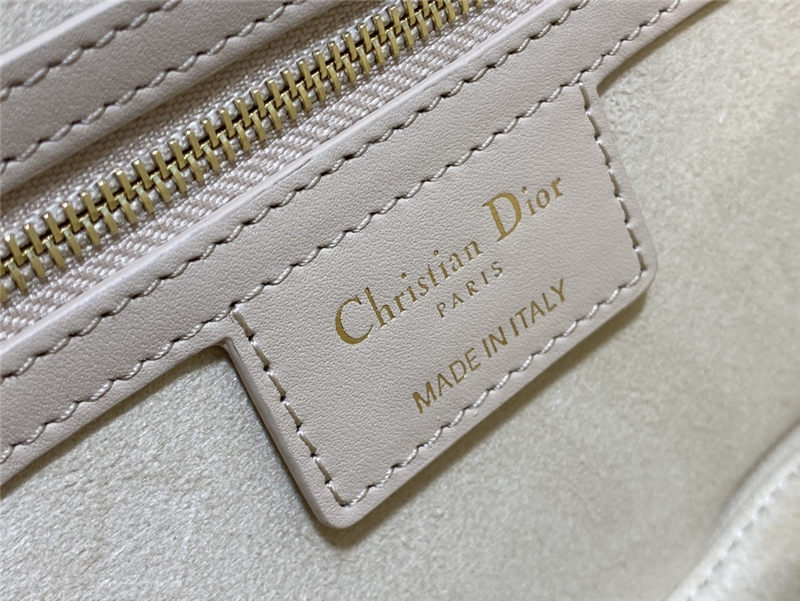 CD SIGNATURE BAG WITH STRAP CD-Embossed Box Calfskin Beige High