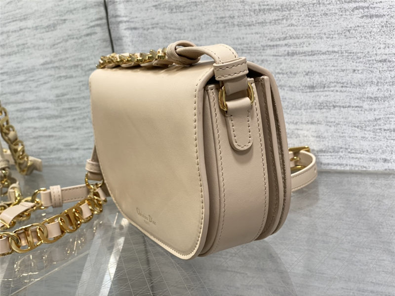 CD SIGNATURE BAG WITH STRAP CD-Embossed Box Calfskin Beige High