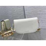 CD SIGNATURE BAG WITH STRAP CD-Embossed Box Calfskin White High