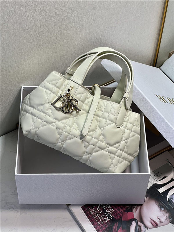 DIOR TOUJOURS BAG SMALL Macrocannage Calfskin Latte High