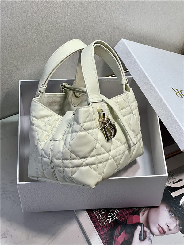 DIOR TOUJOURS BAG SMALL Macrocannage Calfskin Latte High