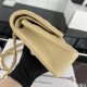 Medium CLASSIC HANDBAG Grained Calfskin Beige Gold Metal A