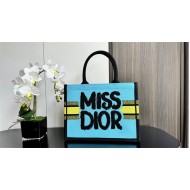 MEDIUM Dior BOOK TOTE Miss Dior Graffiti Embroidery High