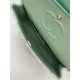 Chanel Medium Classic Flap Bag Tweed Green High