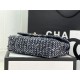 Chanel Medium Classic Flap Bag Tweed Navy-Blue High