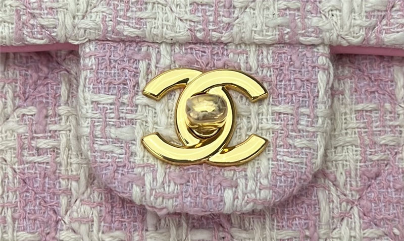 Chanel Mini Classic Flap Bag Tweed Pink-3 High