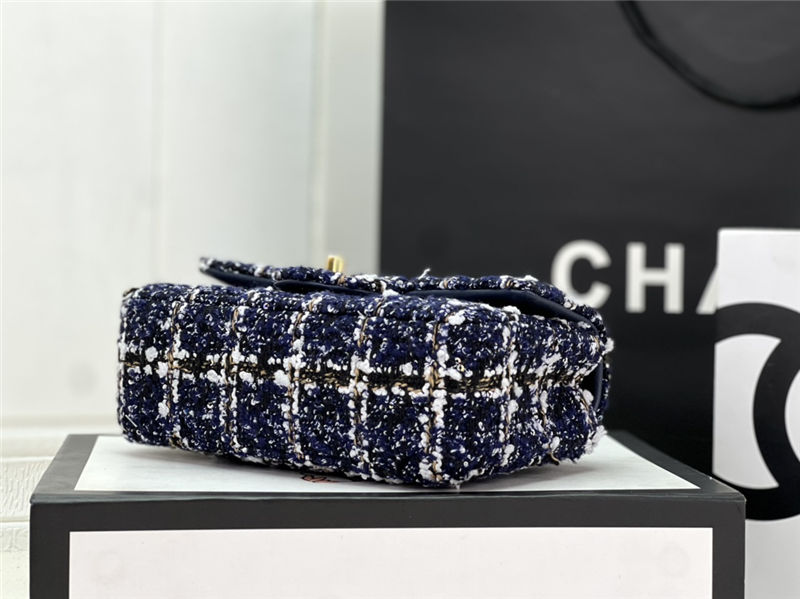 Chanel Mini Classic Flap Bag Tweed Navy-Blue High