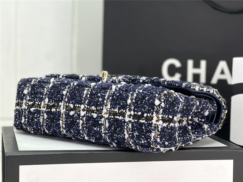 Chanel Medium Classic Flap Bag Tweed Navy-Blue High