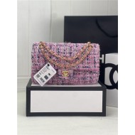 Chanel Medium Classic Flap Bag Tweed Pink/Blue High