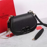 Valentino GARAVANI VSLING SHOULDER BAG IN GRAINY CALFSKIN Black High