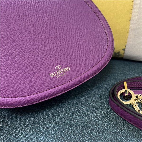 Valentino GARAVANI VSLING SHOULDER BAG IN GRAINY CALFSKIN Purple High