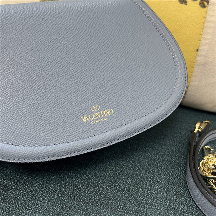 Valentino GARAVANI VSLING SHOULDER BAG IN GRAINY CALFSKIN Blue High