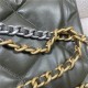 Chanel 19 SHOPPING BAG Shiny Lambskin, Gold-Tone, Silver-Tone & Ruthenium-Finish Metal AS3660 Olive High