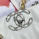 Chanel 19 SHOPPING BAG Shiny Lambskin, Gold-Tone, Silver-Tone & Ruthenium-Finish Metal AS3660 White High