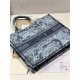 LARGE Dior BOOK TOTE Toile de Jouy Embroidery Denim Blue High