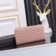 CASSANDRE MATELASSÉ ZIP AROUND WALLET IN GRAIN DE POUDRE EMBOSSED LEATHER Pink High