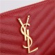 CASSANDRE MATELASSÉ ZIP AROUND WALLET IN GRAIN DE POUDRE EMBOSSED LEATHER Red High