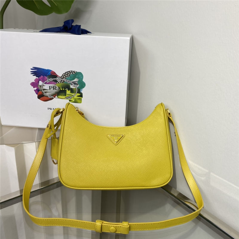 Prada Re-Edition Saffiano leather mini bag 1BC204 Yellow High