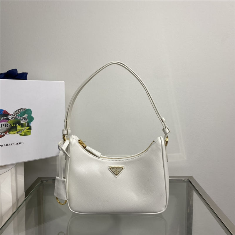 Prada Re-Edition Saffiano leather mini bag 1BC204 White High