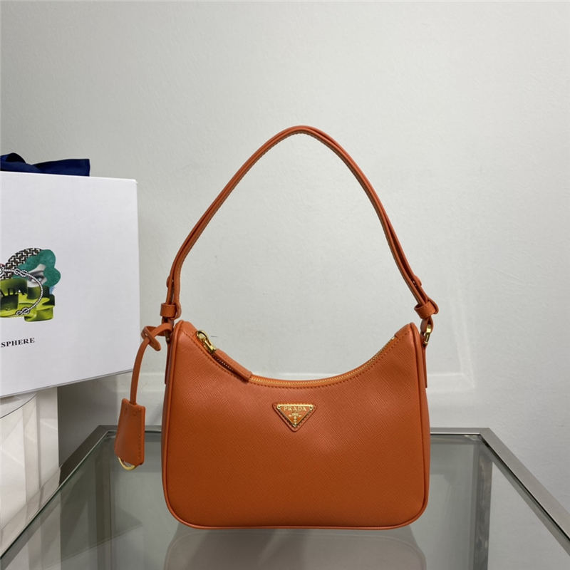 Prada Re-Edition Saffiano leather mini bag 1BC204 Orange High