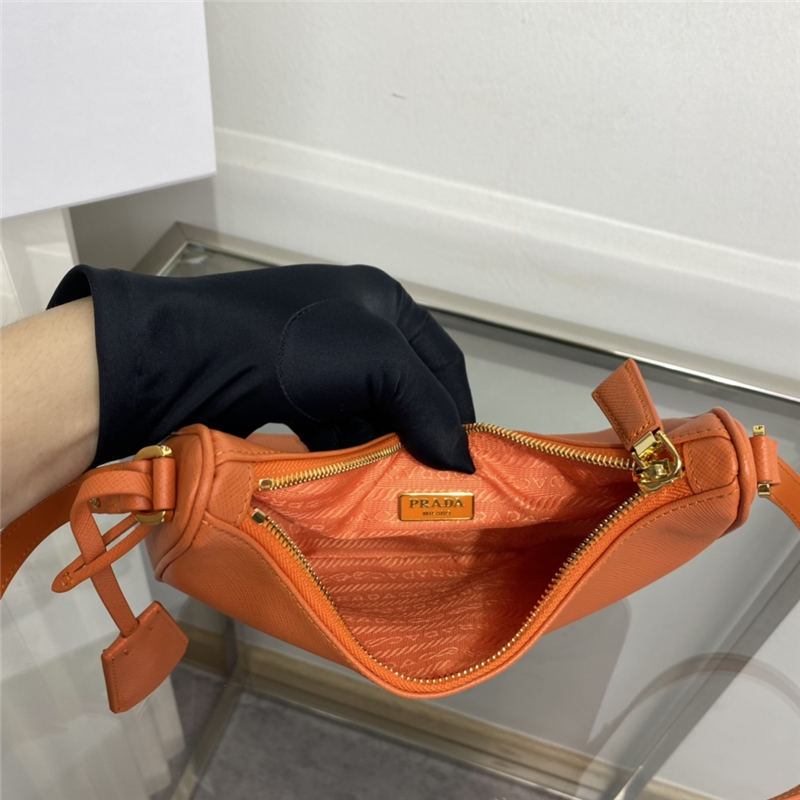 Prada Re-Edition Saffiano leather mini bag 1BC204 Orange High