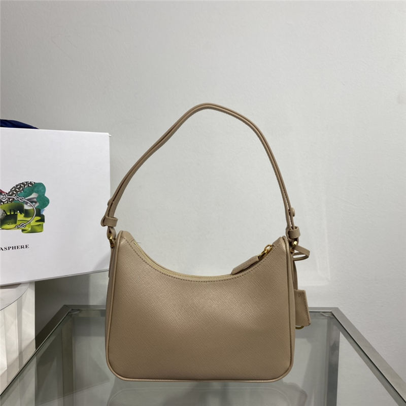 Prada Re-Edition Saffiano leather mini bag 1BC204 Taupe High