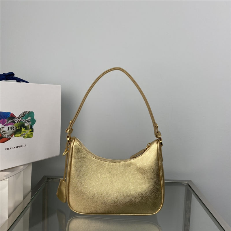 Prada Re-Edition Saffiano leather mini bag 1BC204 Gold High