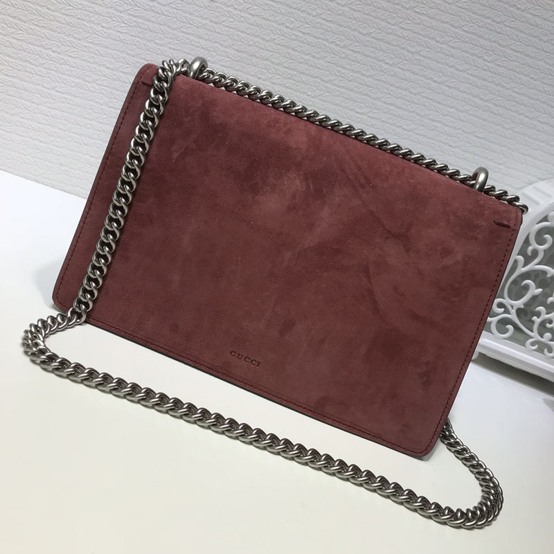 DIONYSUS GG SMALL SHOULDER BAG 400249 Suede Red high