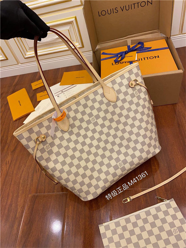 Louis Vuitton Neverfull MM Bag Damier Azur N41361 Top