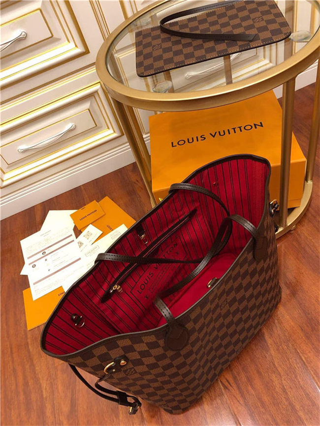 Louis Vuitton Neverfull MM Bag Damier Ebene N41358 Top