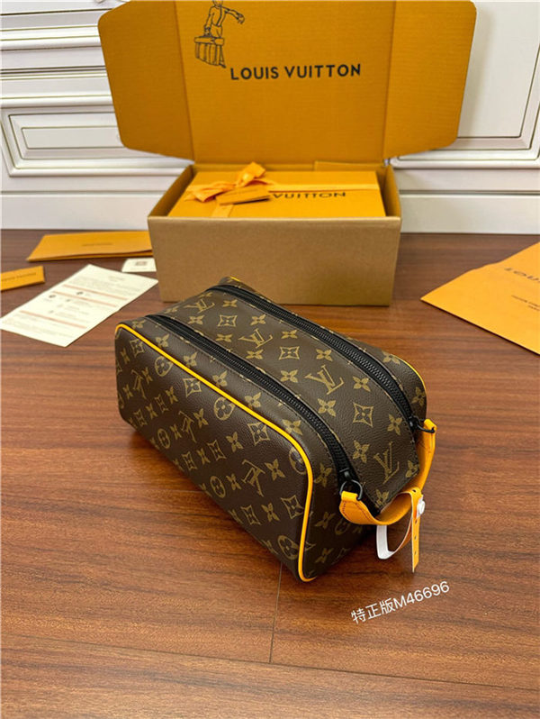 Louis Vuitton DOPP KIT TOILET POUCH Monogram Macassar coated canvas M46696 Top